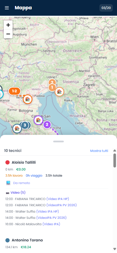 Piattaforma Tecnici - Mappa